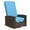 Sky Blue, variant on GVN Patio Lounge Chair,Outdoor Chaise Lounge Chair,Outdoor Wicker Swivel Recliner Chair, Lifting Footrest, 360° Rotating Basic, Water-resistant Cushions, Gray