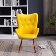 thumbnail image 4 of Cterwk Modern Velvet Accent Chair for Home, Bedroom, Living Room, Yellow, 4 of 9