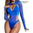 thumbnail image 2 of Avidlove Women Sexy Lingerie Bodysuite with Buckle Shrug Crop Top Set Rave Festival Outfits, 2 of 5