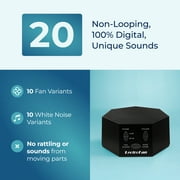Adaptive Sound Technologies LectroFan Classic White Noise Machine - Compact Sleep Sound Machine for Bedroom, Travel, Study & More - 20 Non-Looping Fan & White Noise Variations - Black