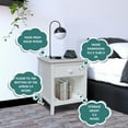 thumbnail image 3 of International Concepts Solid Wood Adult Nightstand with 1 Drawer, White, 3 of 9