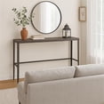 thumbnail image 7 of Ayka Sofa Bar Table w Nailhead Accent, 60 Inch Rectangular Brown Wood, 7 of 7