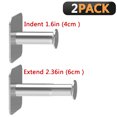 thumbnail image 2 of Geekria Extensible Headphone Wall Mount, Stainless Steel Stick-On with 3M Adhesive Hooks Under Desk, Stick on Smooth Wall, Dual Headset Hanger Mount for Most of the Headphones (2 Pcs), 2 of 6