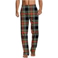 thumbnail image 2 of Puntoco Pantalones de pierna recta con diseño de estampado fino para dormir en casa para hombre Pantalones casuales para hombre, 2 of 5