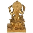 thumbnail image 2 of Exotic India Goddess Lakshmi - Brass Statue, 2 of 2