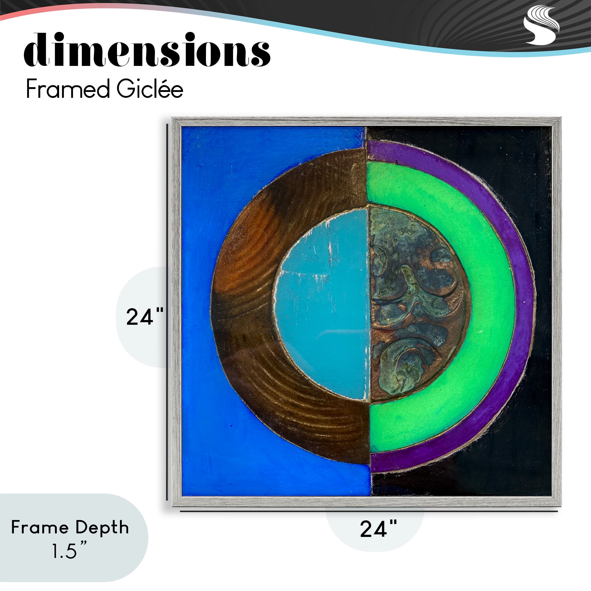 Stupell Industries Nocturnal Circle Symmetry Gray Framed Giclee Art, design by Matthew Finger