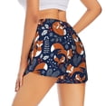 thumbnail image 3 of Disketp Cute Foxes Print Women's Shorts Workout Shorts for Athletic Gym Running Shorts with Phone Pockets Large, 3 of 8