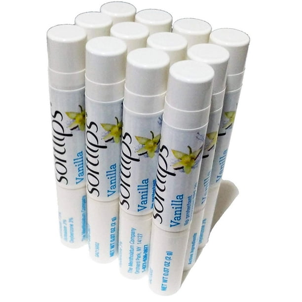 Bálsamo labial SoftLips Protector SPF 20, vainilla, 1,98 ml (paquete de 12)