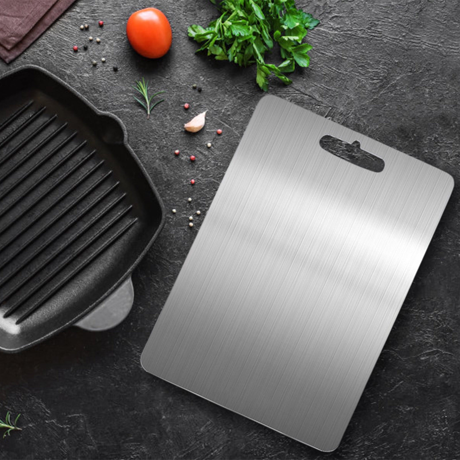Cutting Board - 100% Pure Titanium Cutting Boards For Kitchen, Double Sided Titanium Cutting Mat From Japan, Cutting Edge Hygiene & Durability Mat,11.42*7.87 In
