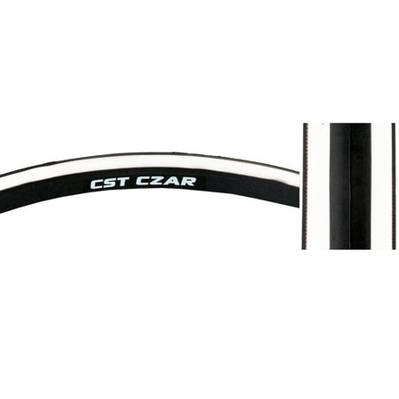 CST Czar Comp Tire Black White 700x25c Clincher Road Race Fixed Gear (Best Race Tyres Road Bike)