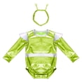 thumbnail image 4 of iiniim Toddler Space Explorer Romper Baby Boys Girls Alien Outfit with Antenna Headband Sparkly Playsuit Fluorescent Green 0-6M, 4 of 7