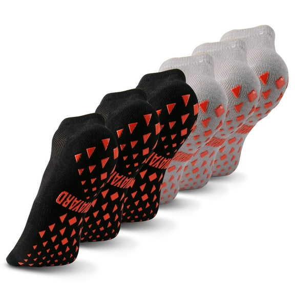 Novayard 6 Pairs Non Slip Socks Grip Hospital Yoga Pilates Socks Sticky Grippers for Men Women