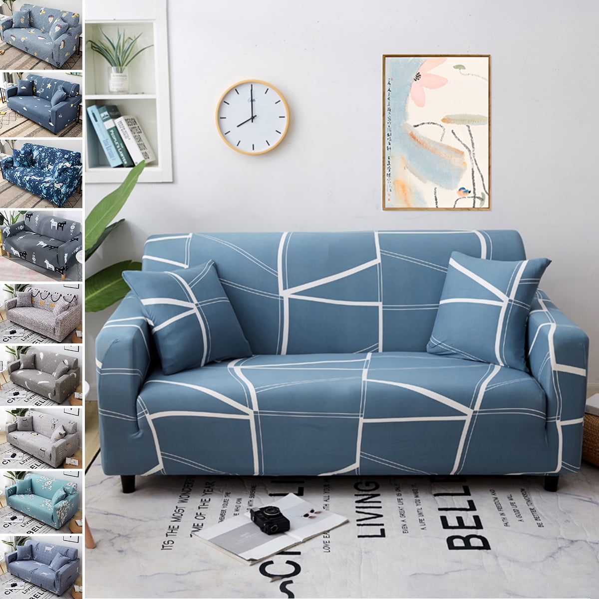 1/2/3/4 Seater Sofa CoverStretch Slipcover Sectional Elastic Stretch