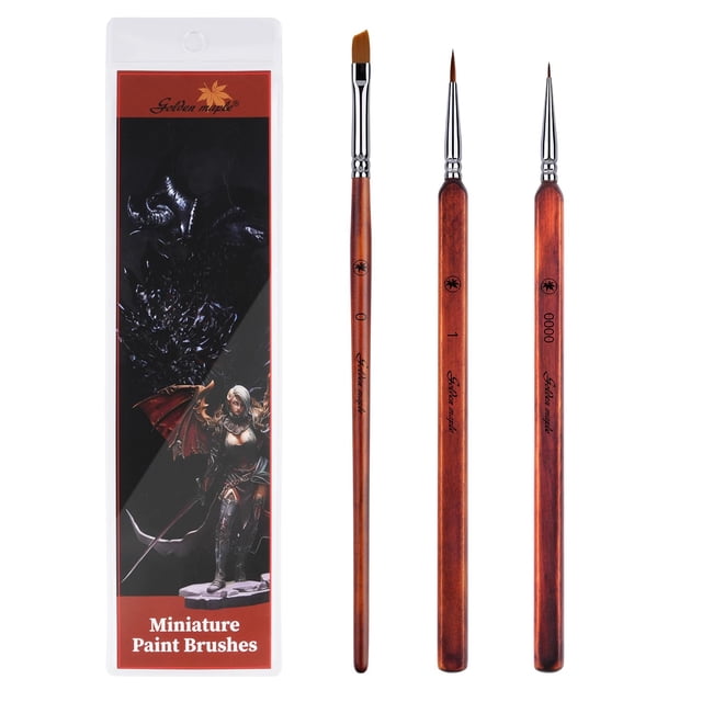 Pinceles de pintura Golden Maple Kolinsky Sable, 3 unidades, para acrílico