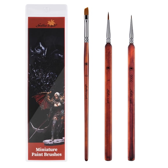 Pinceles de pintura Golden Maple Kolinsky Sable, 3 unidades, para acrílico