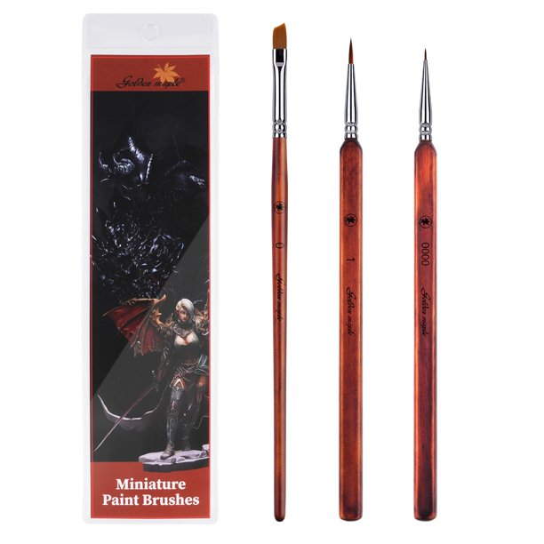 Pinceles de pintura Golden Maple Kolinsky Sable, 3 unidades, para acrílico
