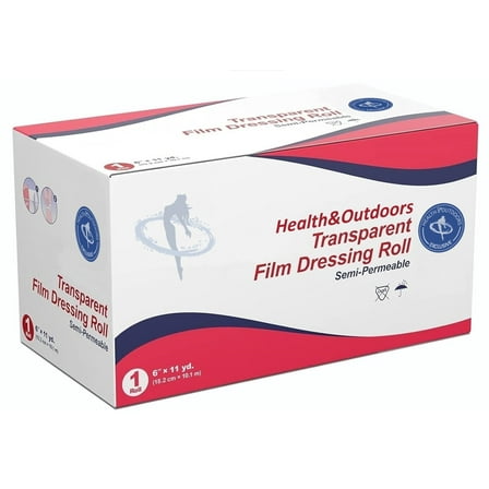 HEALTH & OUTDOORS Transparent Thin Film Dressing Roll 6" by 11 Yard for Wound and Tattoo Aftercare