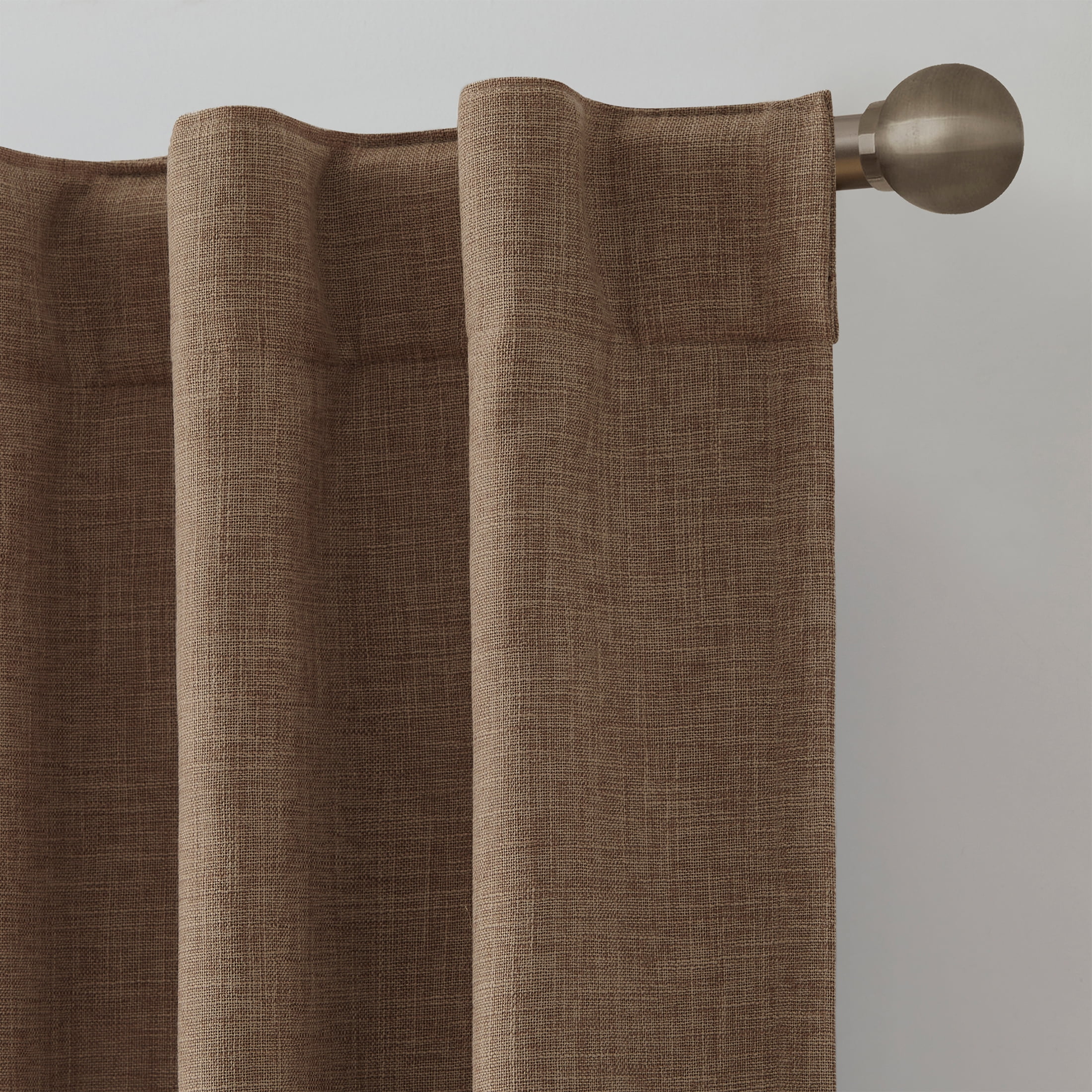 My Texas House Solid Woodsmoke Rod Pocket Back Tab Blackout Curtain Panel, 52" x 108"