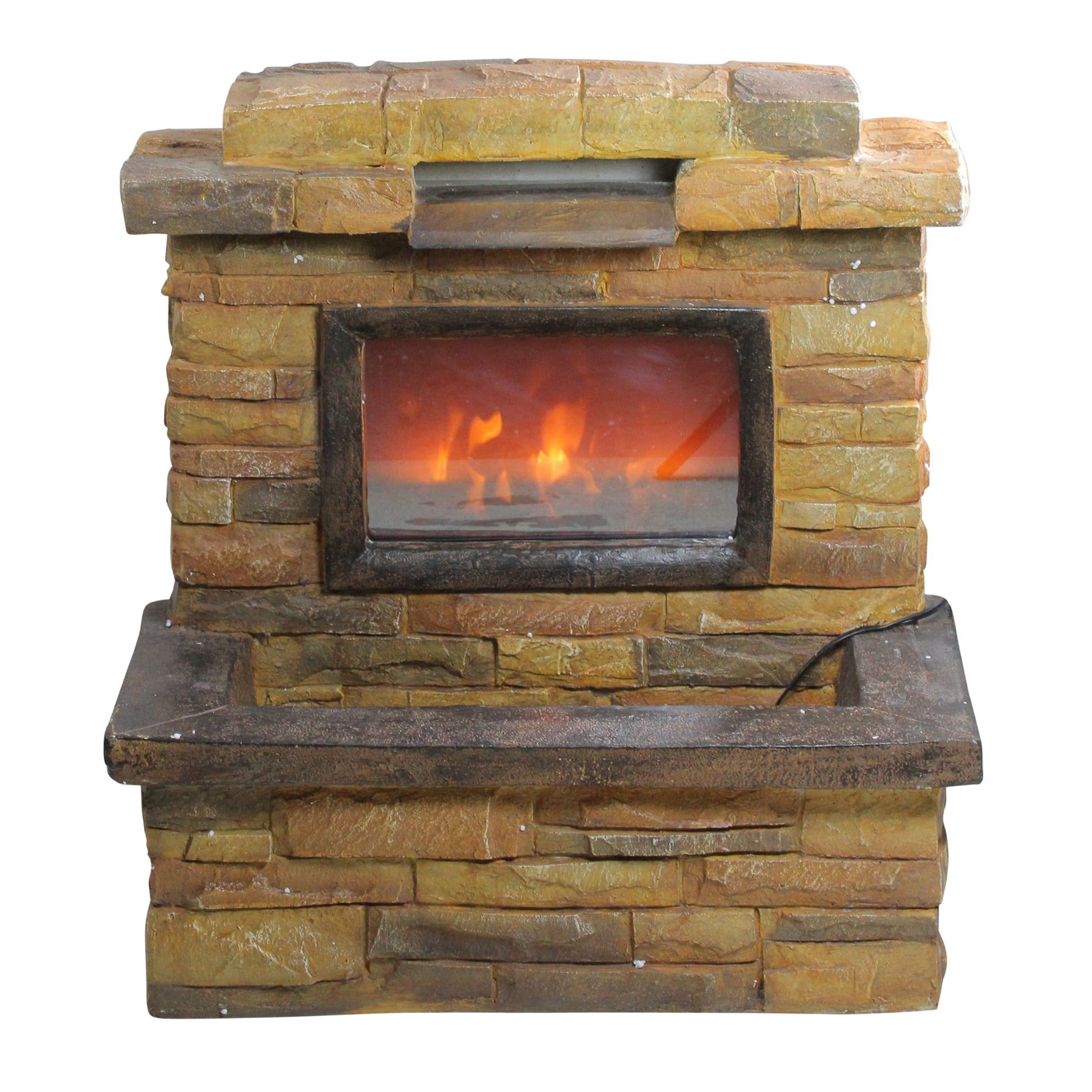 Northlight Fireplace Waterfall Outdoor Water Fountain Walmart
