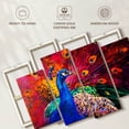 thumbnail image 6 of Elephant Stock Blue Peacock Wall Art - Horizontal Multi Panel Canvas - Living Room Wall Decor - Animal Multi Panel - Red And Orange Decor - 75" x 48", 6 of 8