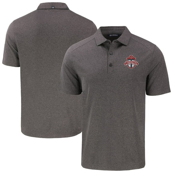 Men's-Cutter & Buck  Heather Black Toronto FC Forge Eco Stretch Recycled Polo