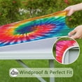 thumbnail image 6 of Colorful Tie Dye Pattern Square Fitted Tablecloth with Elastic Edge,Square Table Cover,Washable Elastic Table Cover for Home Kitchen Party Decor 34"x34", 6 of 6