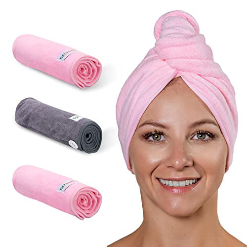 Large Microfiber Hair Towel Wrap for-Curly Hair and Thick Long Wavy Hair,  Set of 