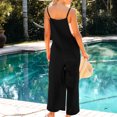 thumbnail image 5 of ABATAB Summer Jumpsuits for Women Wide Leg One Piece Dressy Romper Casual Cotton Linen Square Neck Trendy Beach Outfits with Pockets, 5 of 6