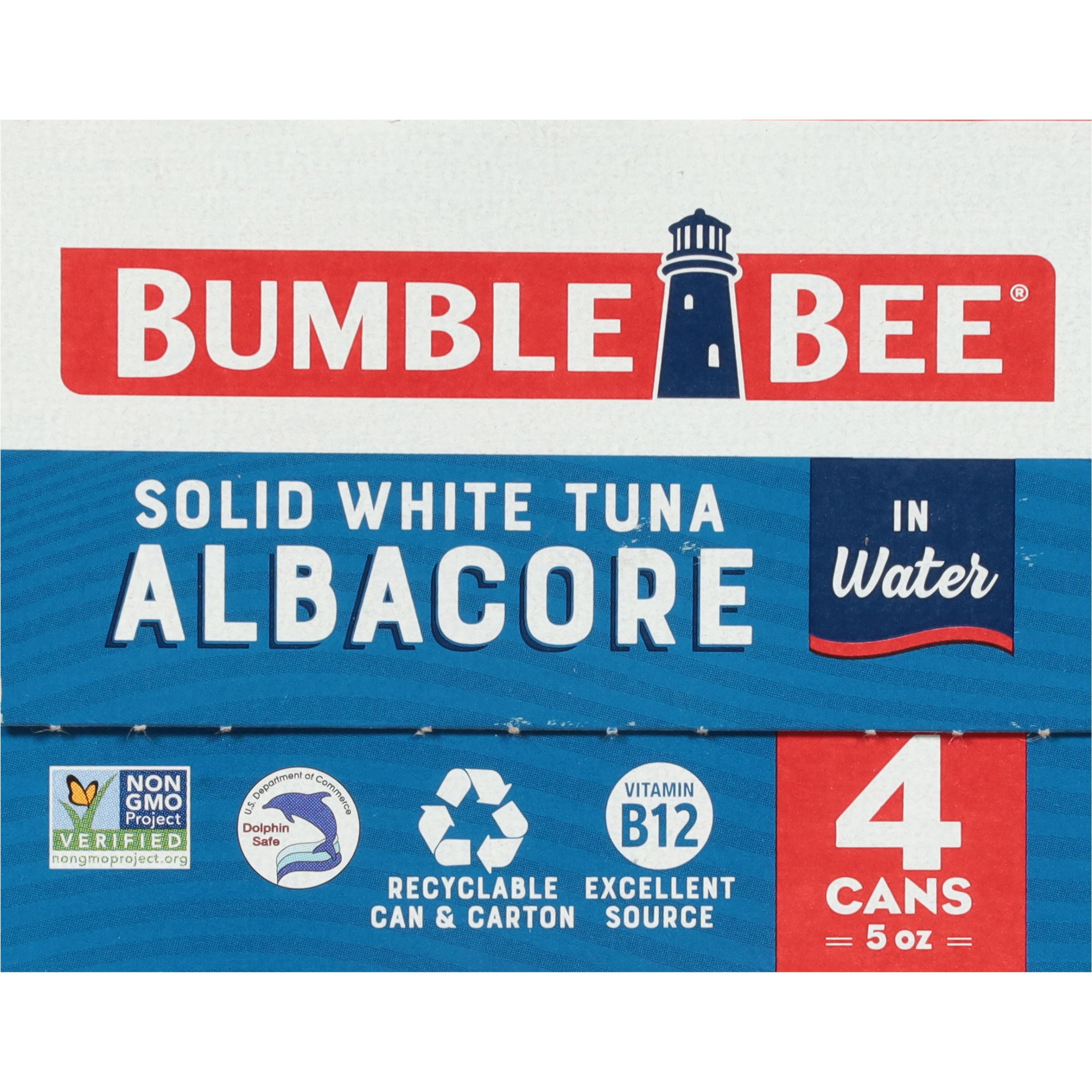 (6 pack) (4 Cans) Bumble Bee Solid White Albacore Tuna in Water, 5 oz