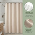 thumbnail image 2 of REGALWOVEN Plaid Textured Shower Curtain Sets, Modern Weighted Bath Curtain with 12 Hooks for Bathroom, Hotel Decor Brown 71"W x 71"L, 2 of 6
