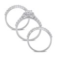 thumbnail image 4 of 2.10 Carat (ctw) Synthetic Moissanite Bridal Engagement Wedding Ring Set in Sterling Silver, 4 of 4