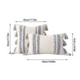 thumbnail image 2 of Bohemian Lumbar Pillow Cover - Textured Striped Decorative Throw with Tassels for Sofa, Couch & Bed, 2 of 6