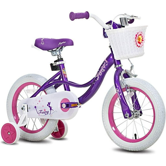 JOYSTAR Fairy Girls Bike for Toddlers and Kids Ages 5-9 Years Old Kids, 18 inch Wheels,Training Wheels Included,Purple