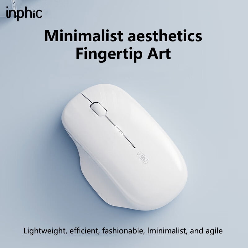 Inphic M1-2 Bluetooth Mouse Rechargeable Office Silent Wireless Mouse Battery Level Display Ultra Thin For Laptops and Tablets