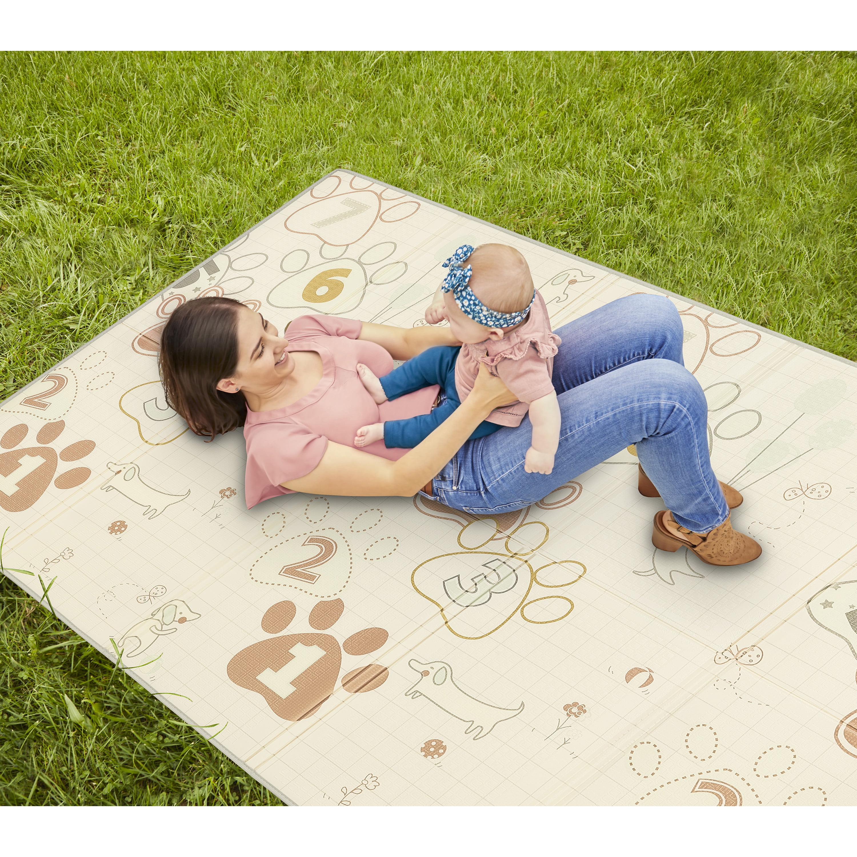 Dream On Me Play Time Reversible Baby and Toddler Play Mat Foldable with Extra Large Thick Foam, Multi