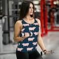thumbnail image 6 of Fuzoiu Pig 1 Print Women's Workout Tank Top,Athletic Racerback Sports Tank,Tops Sleeveless Running Loose Fit Yoga Tops,Active Shirts for Yoga, Running, and Gym-Large, 6 of 7