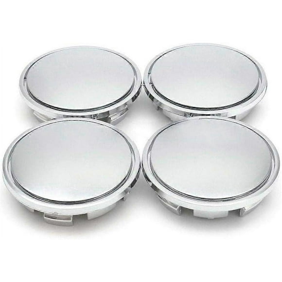 Jonah 4PCS Car Wheel Center Caps Hub Tyre Rim Hub Cap Cover, Universal ABS Chrome Silver No Logo, Medium