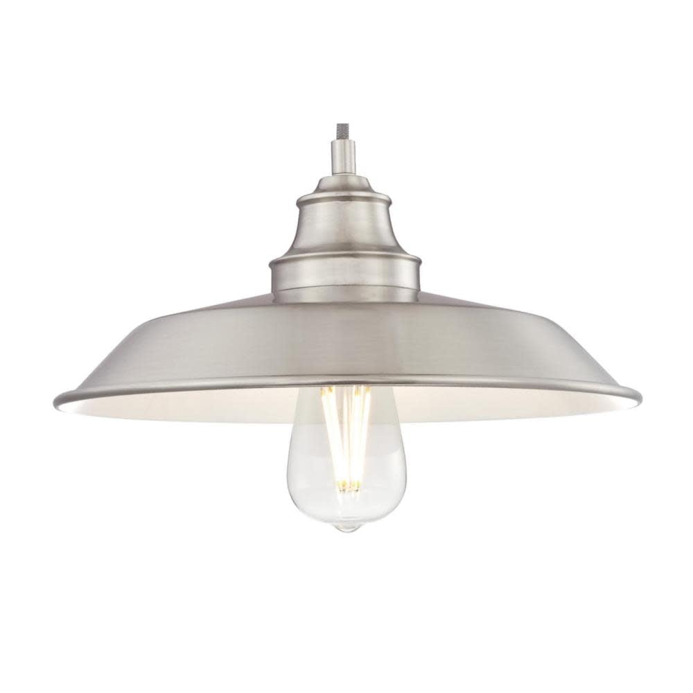 Westinghouse 6354200 Iron Hill One-Light Indoor Pendant Brushed Nickel Finish with Metal Shade Westinghouse Lighting
