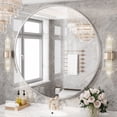 thumbnail image 2 of GODCHAR 48 inch Round Wall Mirror, Brushed Aluminum Frame Shatterproof Vanity Mirror, 2 of 7