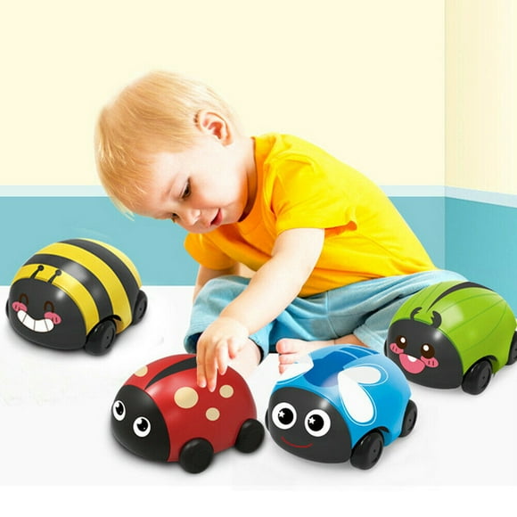 Pisexur Baby Toys 4PCS Children's Cute Plastic Insect Pull Back Truck Children's Toy Baby Dolls,Car Toys for 3-5 Years Boys Girls