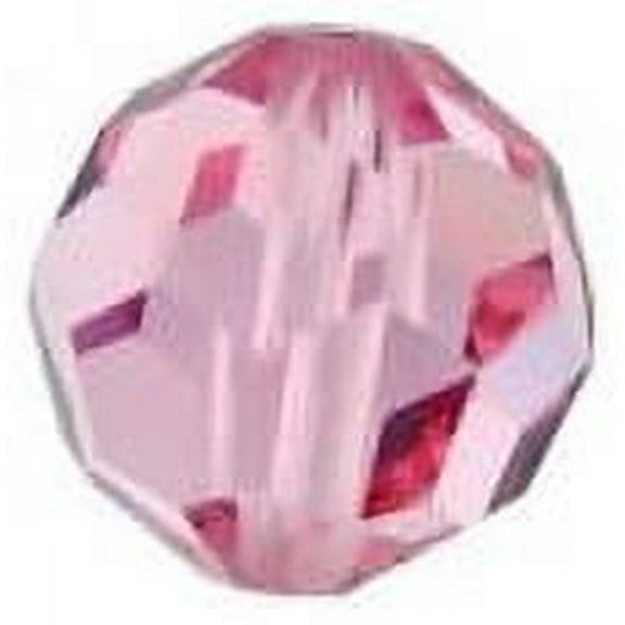 Swarovski Round Crystal Beads Item #5000 Lt. Rose Color 8mm Size - 12 Pieces