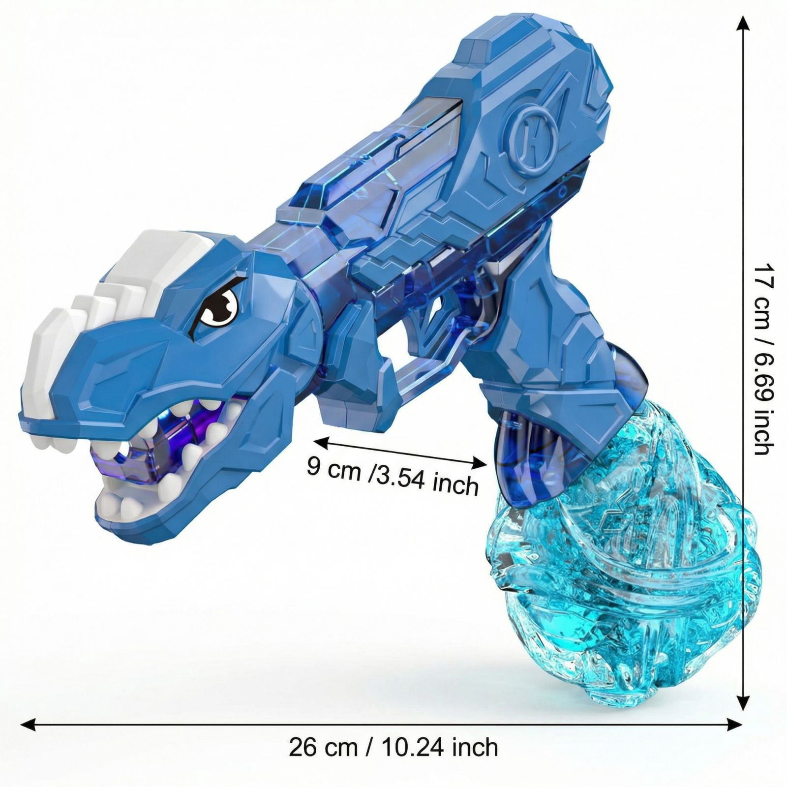 Blue Electric Dino Water Gun, Automatic High Pressure Squirt Blaster with Rechargeable Battery for Summer Outdoor