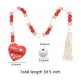 thumbnail image 2 of Wreath Hanging,Valentine's Day Wood Beads Wall Hanging,for Mother's Day Tiered Tray Decorations Farmhouse Rustic Beads,Heart Shaped Pendant, 2 of 5