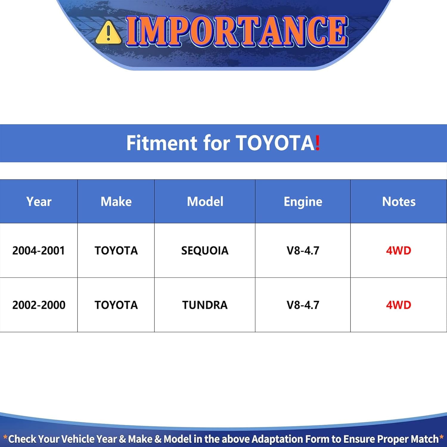 Maxfavor Upstream Downstream 4Pcs Oxygen Sensor For 2000-2004 Toyota Tundra Sequoia 4.7L 4WD 234-4169 x2 234-4162 x 2