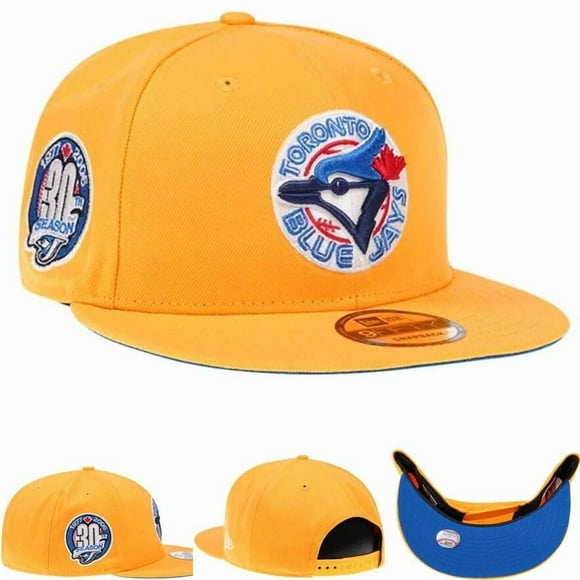 Casquette de Baseball Toronto Blue Jays - Coloris Jaune Vif avec Logos d'Équipe, Casquette de Baseball Unisexe Ajustable, Casquette Incurvée en Coton d'Équipe de Football, Casquette Hip-Hop Tendance, Casquette de Sport Casquette Ajustable