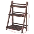 thumbnail image 5 of Spaco 3 Tier Outdoor Wood Design Folding Display Flower Stand, Flower Pot Stand for Planter Corner Garden Balcony Patio, 5 of 6