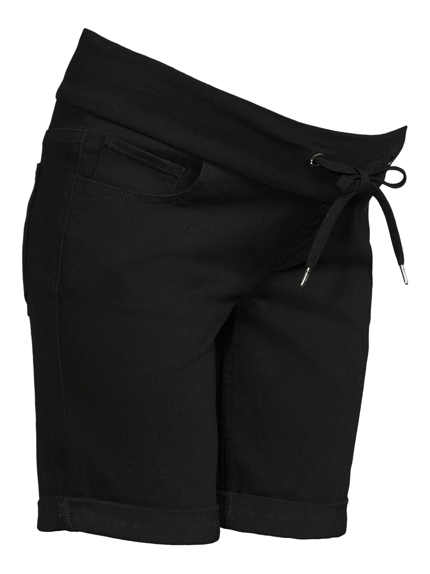 Alivia Ford Women's Maternity Knit Waistband Roll Cuff Bermuda Shorts