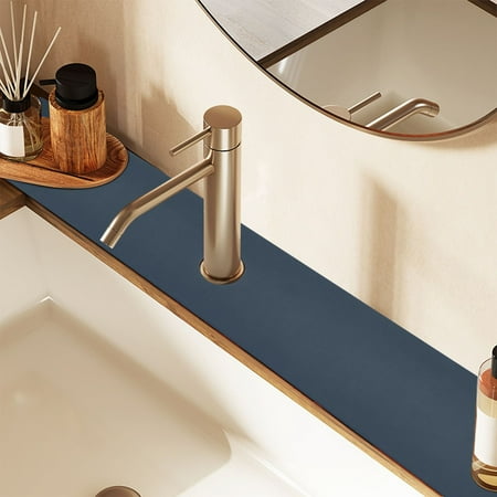 

2 Pack Dark Blue Faucet Mat for Kitchen Sink 30 Sink Splash Guard Mat Super Absorbent Fast Drying Drain Pad
