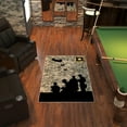 thumbnail image 2 of Ottomanson US ARMY Soldier Camouflage Non-Slip Rubberback 3x5 Machine Washable Area Rug, 3'3" x 5', Camo, 2 of 8