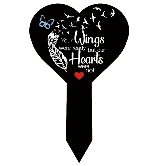 JYYYBF Memorial Grave Markers Heart Butterfly Grave Plaque Stake Cemetery Decorations for Outdoor, Memorial Presents for Loss of Love